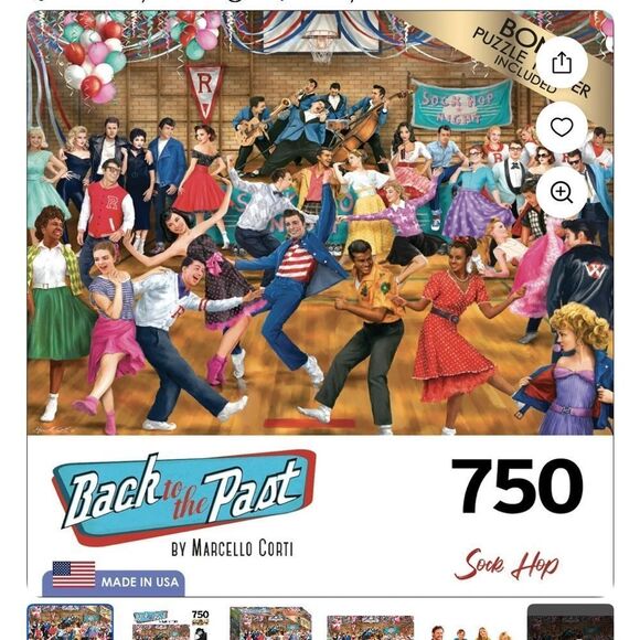 Jigsaw Puzzle 50s Sock Hop 750 Pieces - Picture 3 of 8